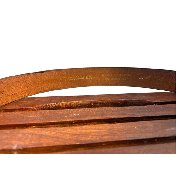 Tooled Brown Leather Belt – Size 38  Genuine cowhide leather belt - Picture 10 of 16